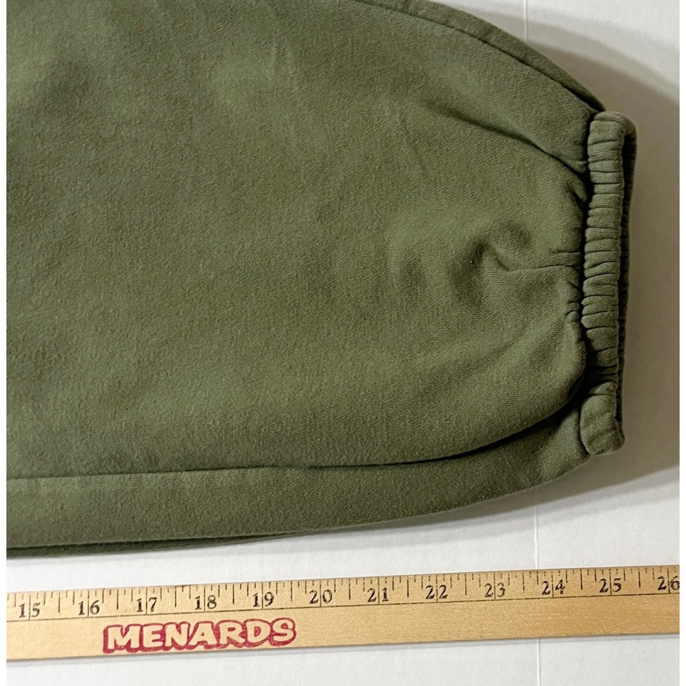 JoyLab High Rise Sweatpants Womens Large Olive Green Fleece Jogger Baggy Relaxed - Picture 7 of 8
